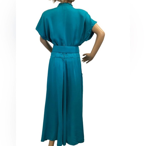 RABBIT RABBIT RABBIT Vintage 1980’s Belted Dress Teal - Picture 2 of 16